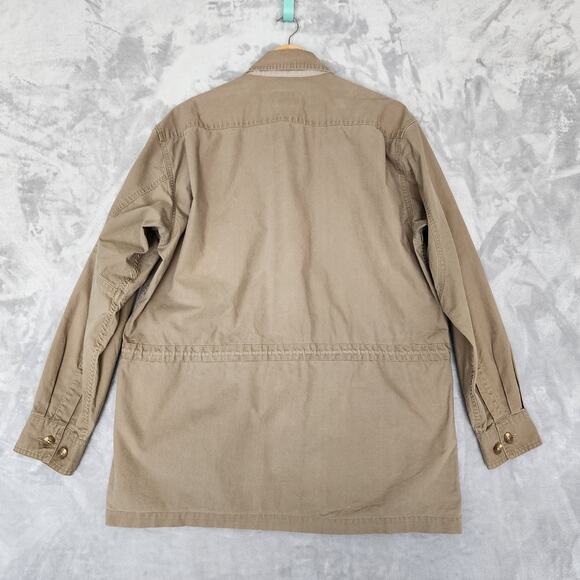 Vintage Cabelas Safari Series Jacket Mens Large Hunting Drawstring Waist Tan - Picture 10 of 10